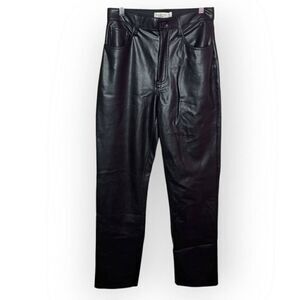 Abercrombie and Fitch Women's Curve Love Vegan Leather 90s Relaxed Pant size 6 L